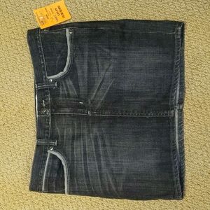 Black jean mini skirt